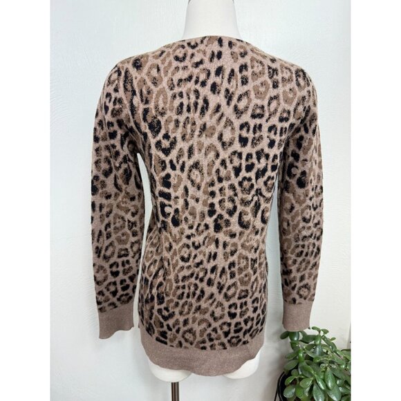 Skaist Tayloe Womens 100% Wool Leopard Print Cardigan - Picture 9 of 15